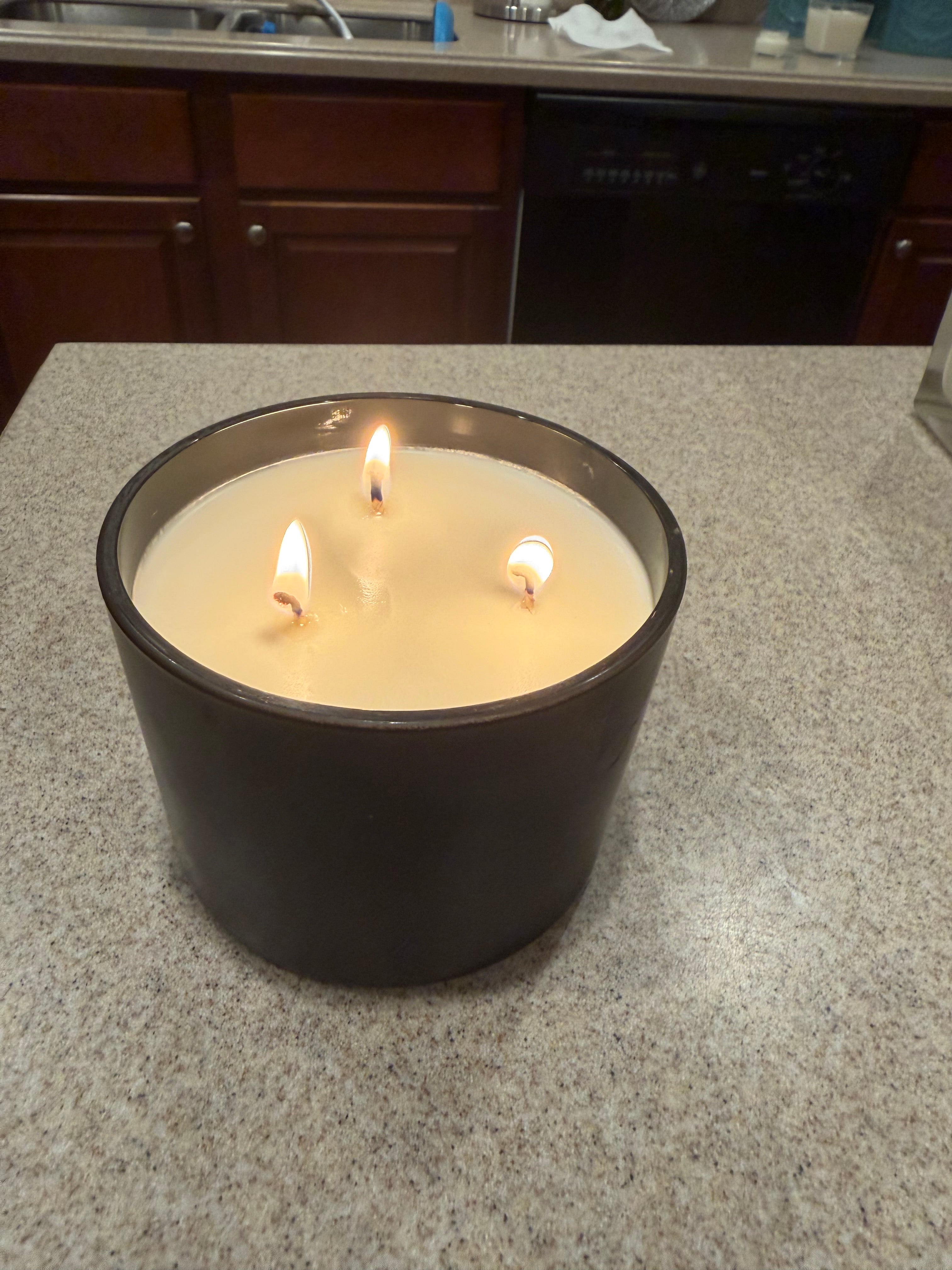 12 Ounce Round Glass Bourbon Soy Wax Candle