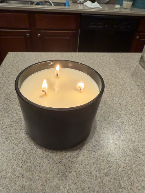 12 Ounce Round Glass Bourbon Soy Wax Candle