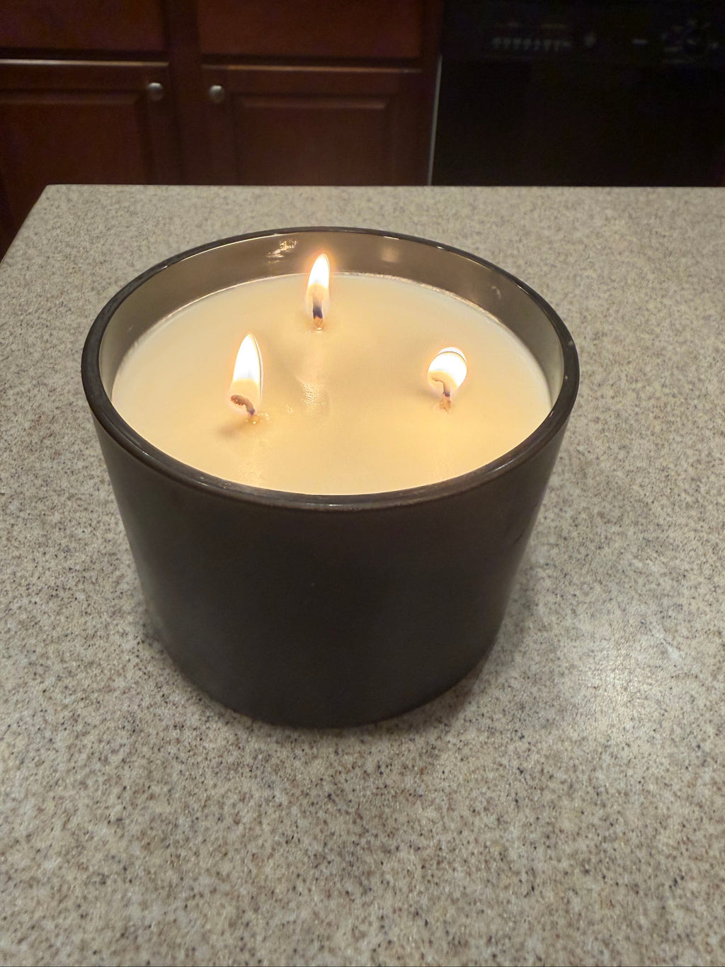 12 Ounce Round Glass Leather and Lace Soy Wax Candle