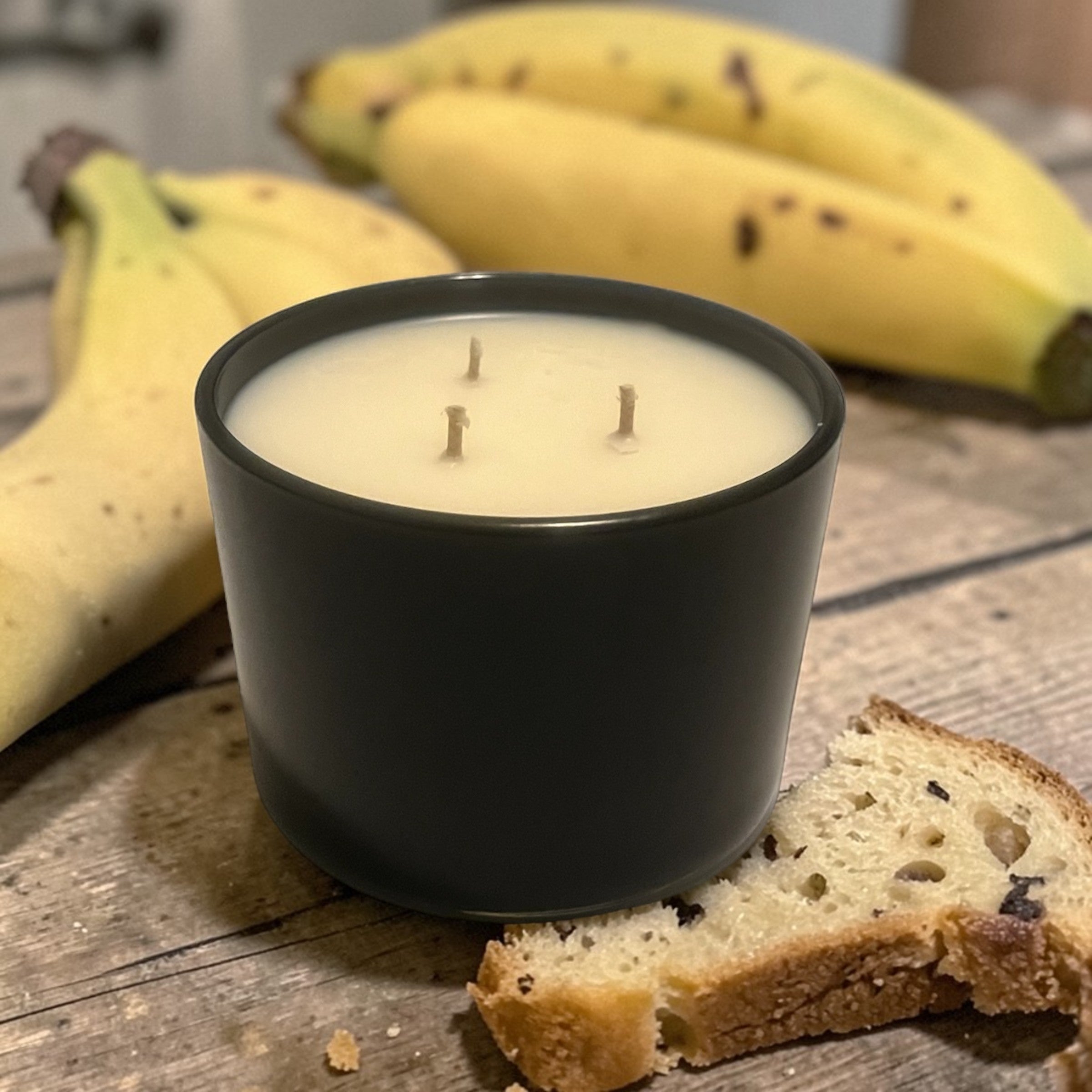 12 Ounce Round Glass Banana Nut Bread Soy Wax Candle