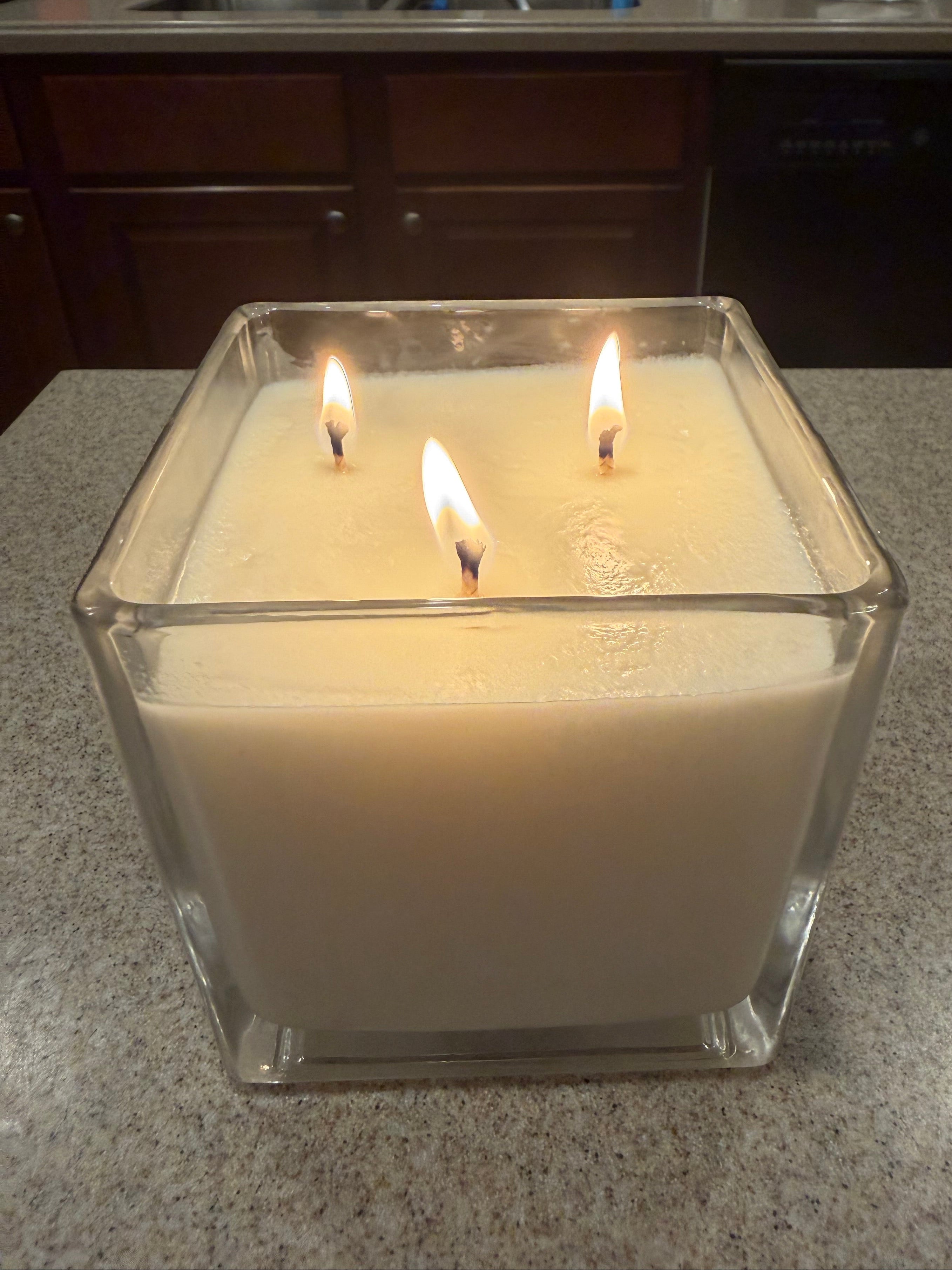18 Ounce Square Glass Banana Nut Bread Soy Wax Candle