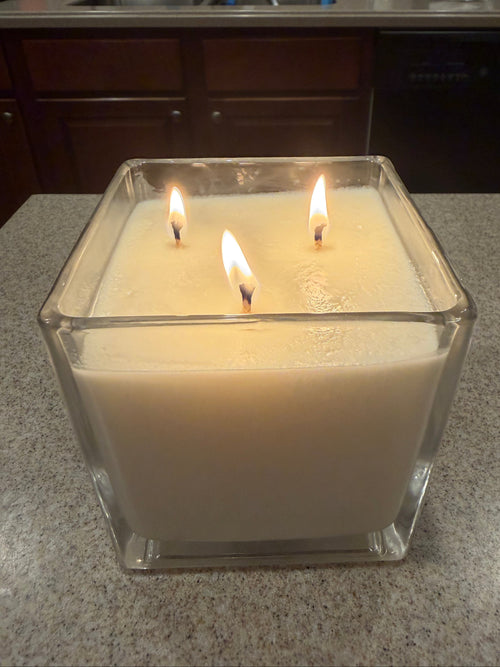 18 Ounce Square Glass Banana Nut Bread Soy Wax Candle