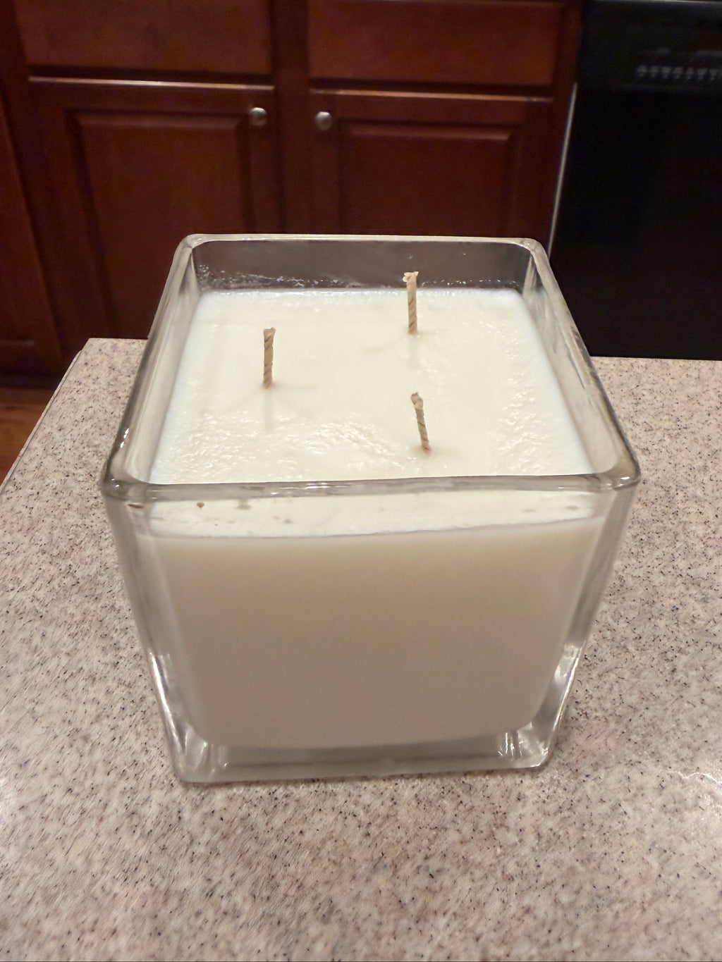 18 Ounce Square Glass Creme Brulé Soy Wax Candle