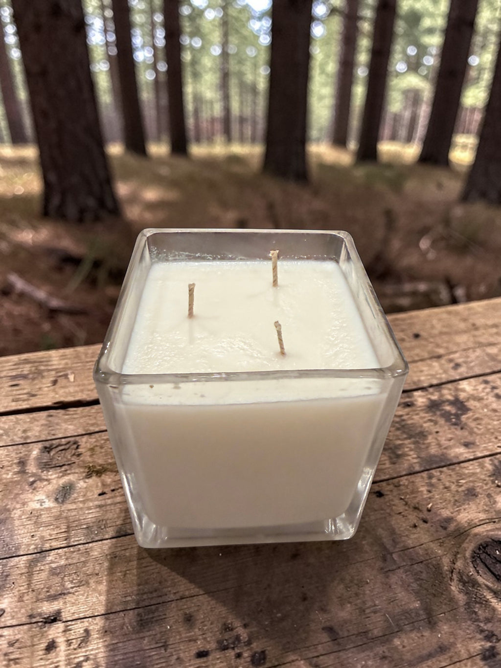18 Ounce Square Glass Cedarwood Soy Wax Candle