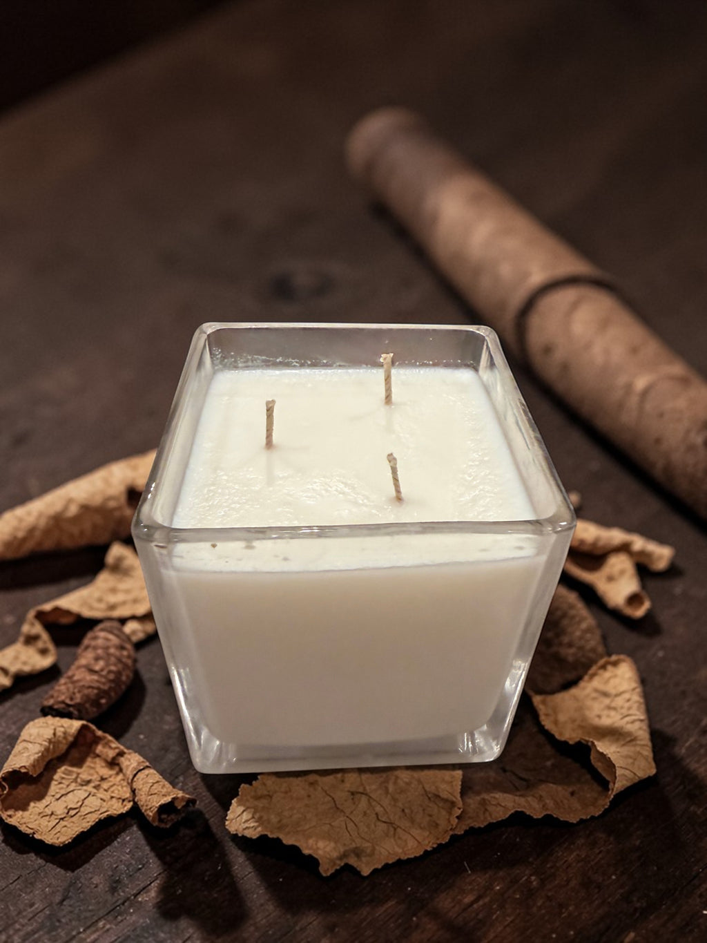 18 Ounce Square Glass Cuban Cigar Soy Wax Candle