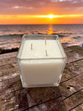 18 Ounce Square Glass Ocean breeze Soy Wax Candle