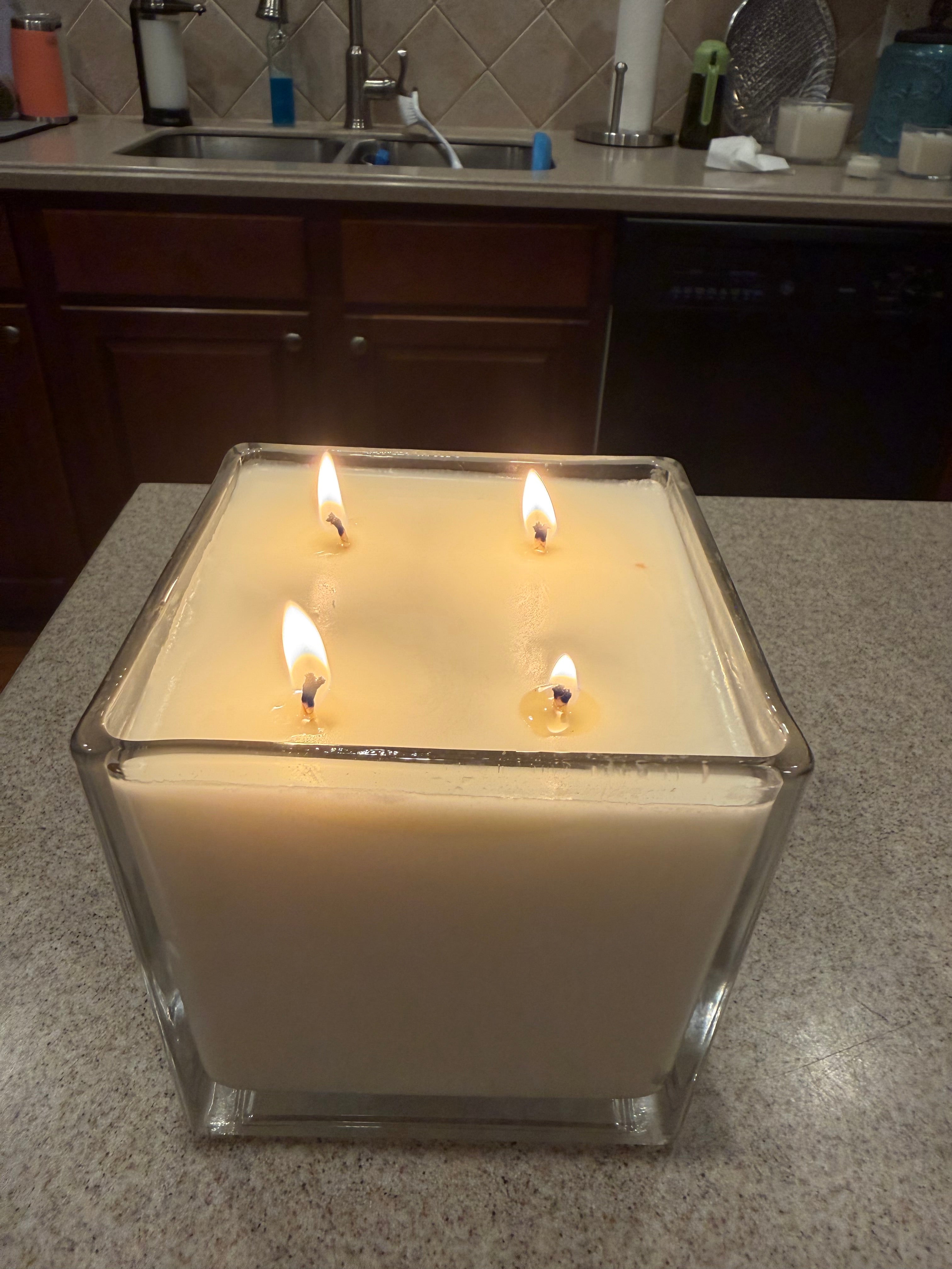 32 Ounce Square Glass Cuban Cigar Soy Wax Candle