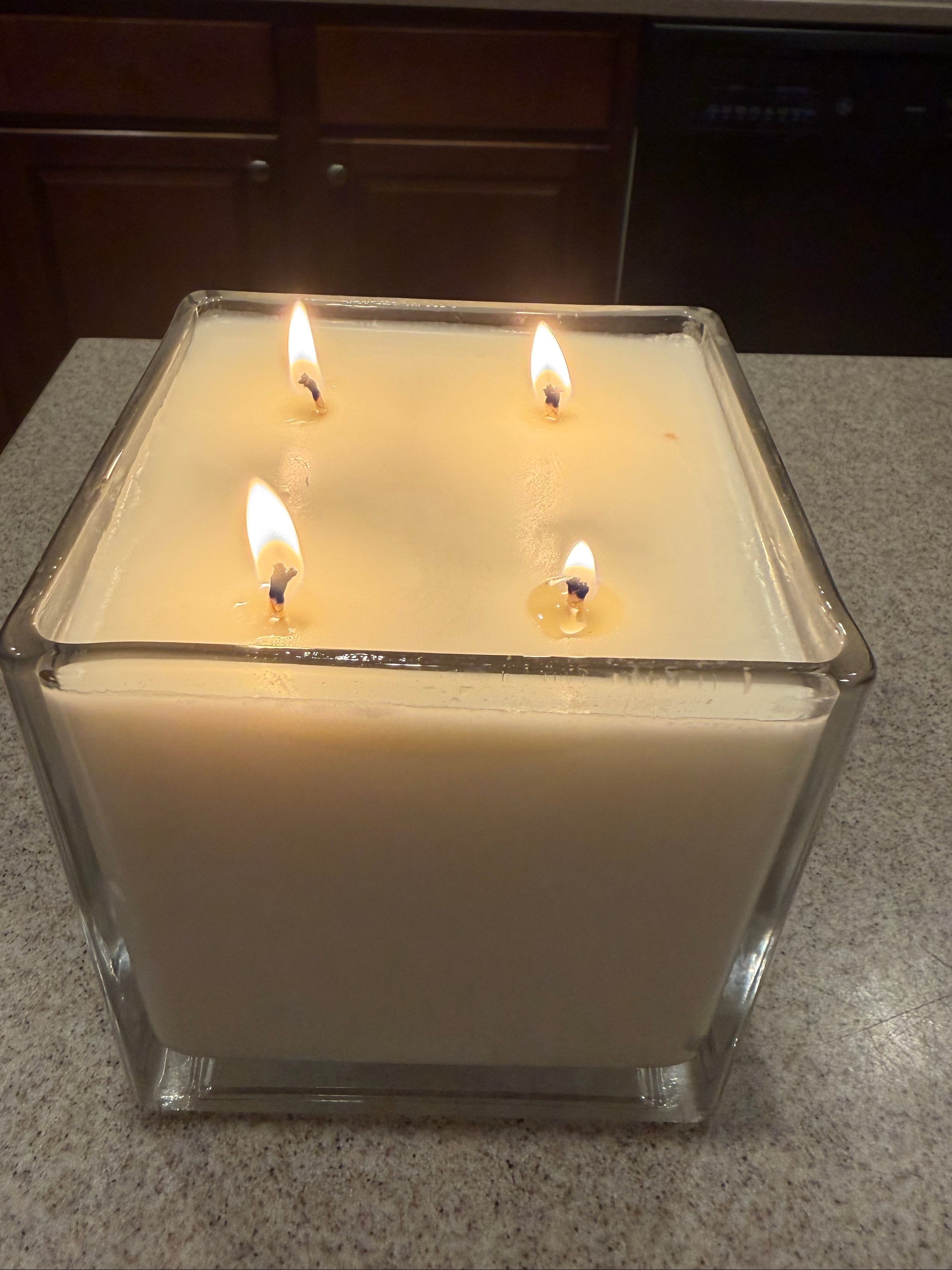 32 Ounce Square Glass Lavender Fields Soy Wax Candle