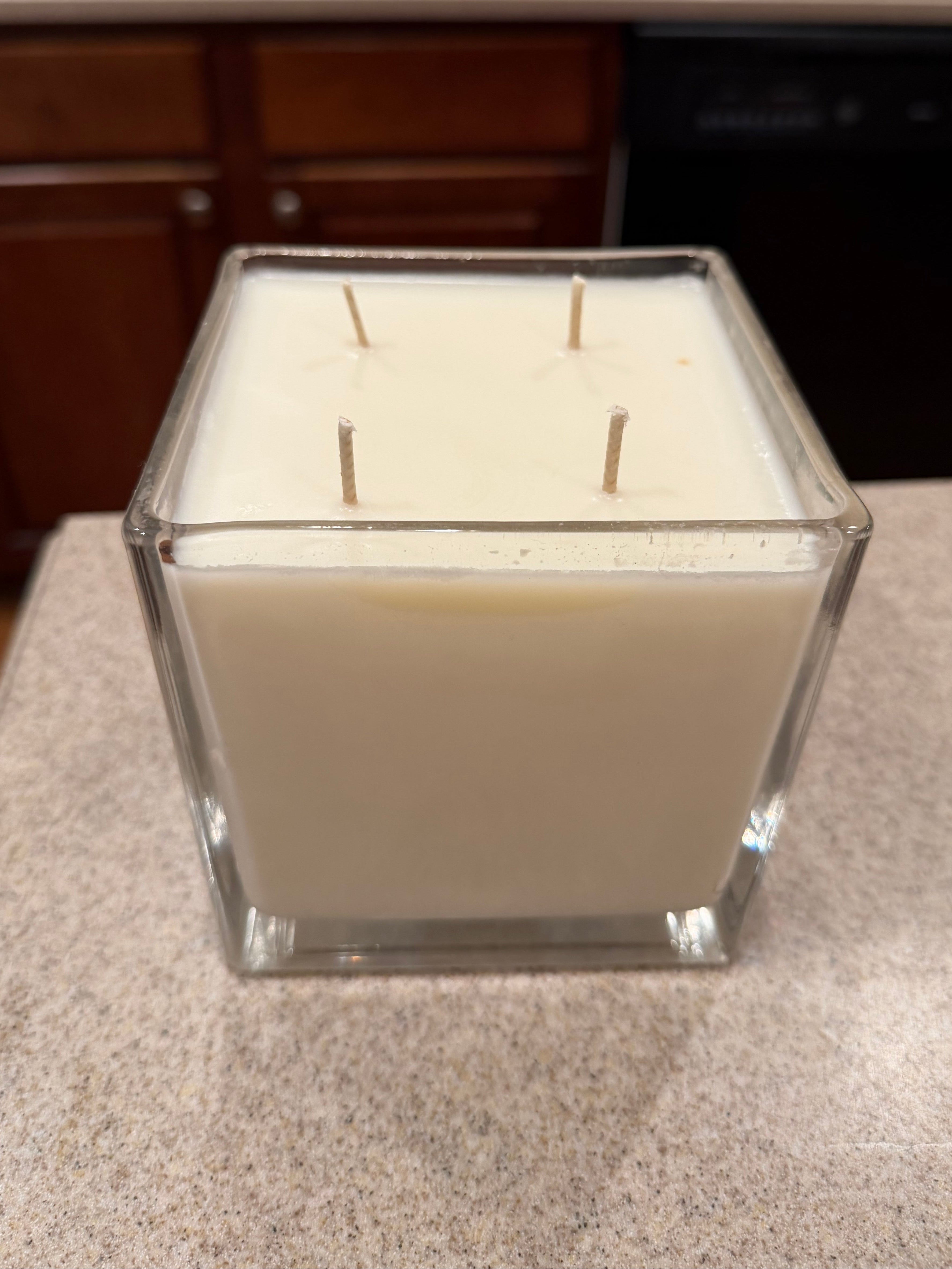 32 Ounce Square Glass Lavender Fields Soy Wax Candle