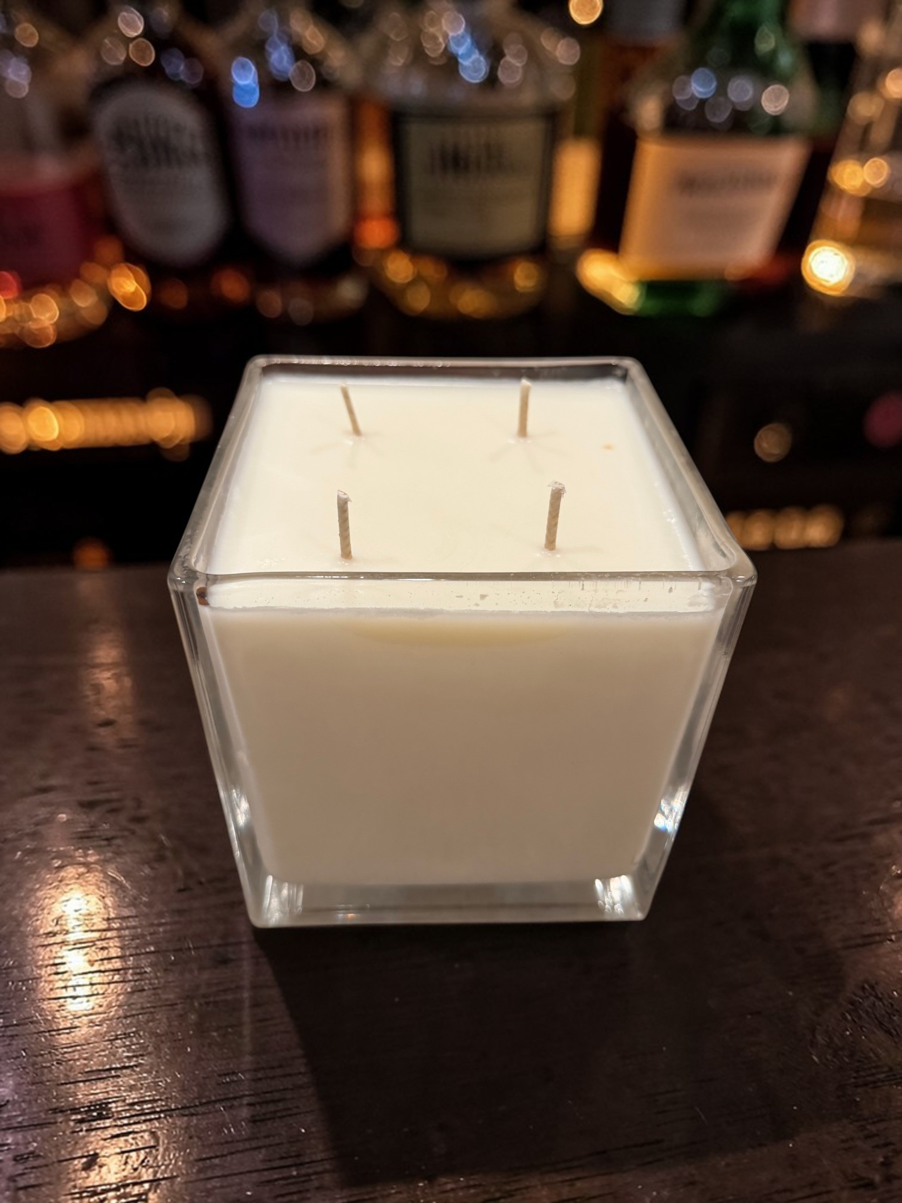 32 Ounce Square Glass Bourbon Soy Wax Candle