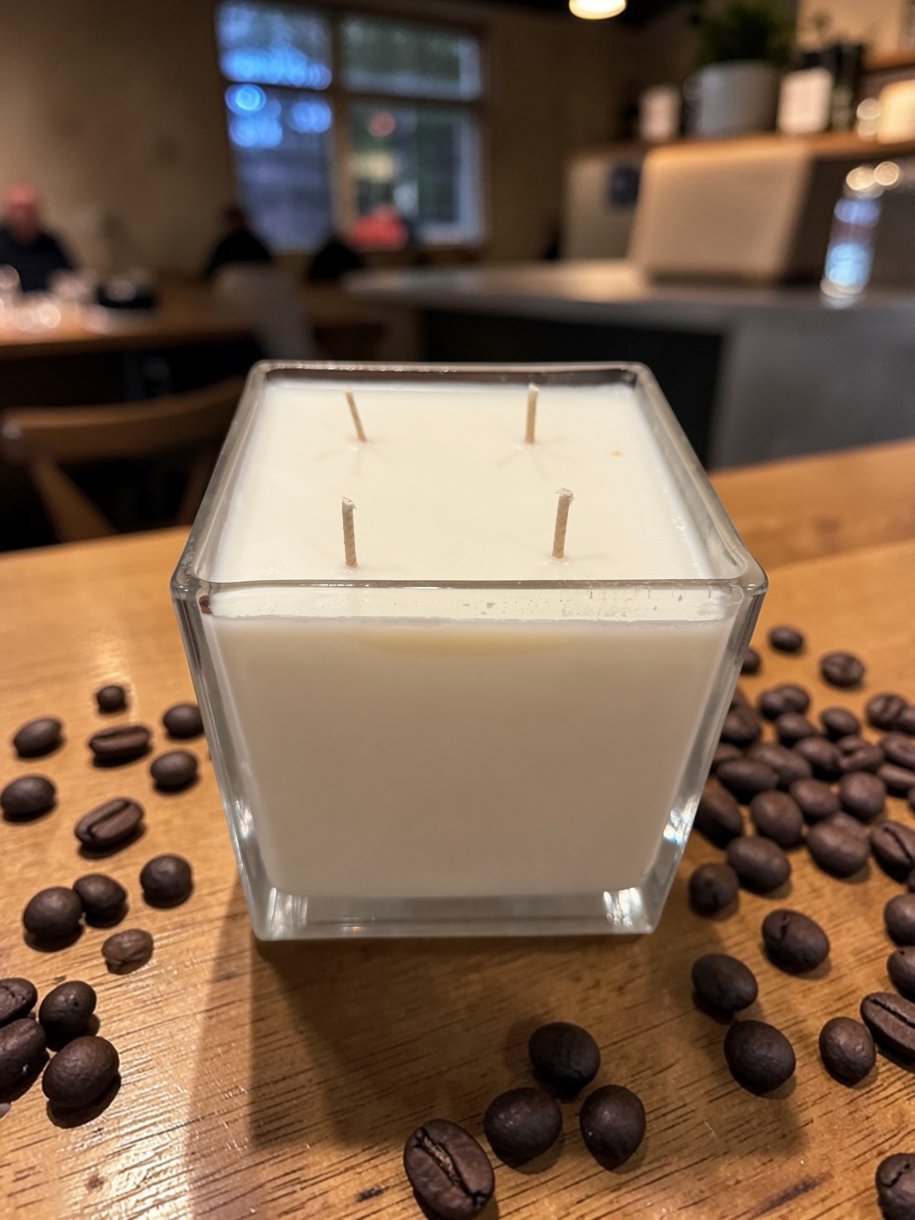 32 Ounce Square Glass Coffee house Soy Wax Candle