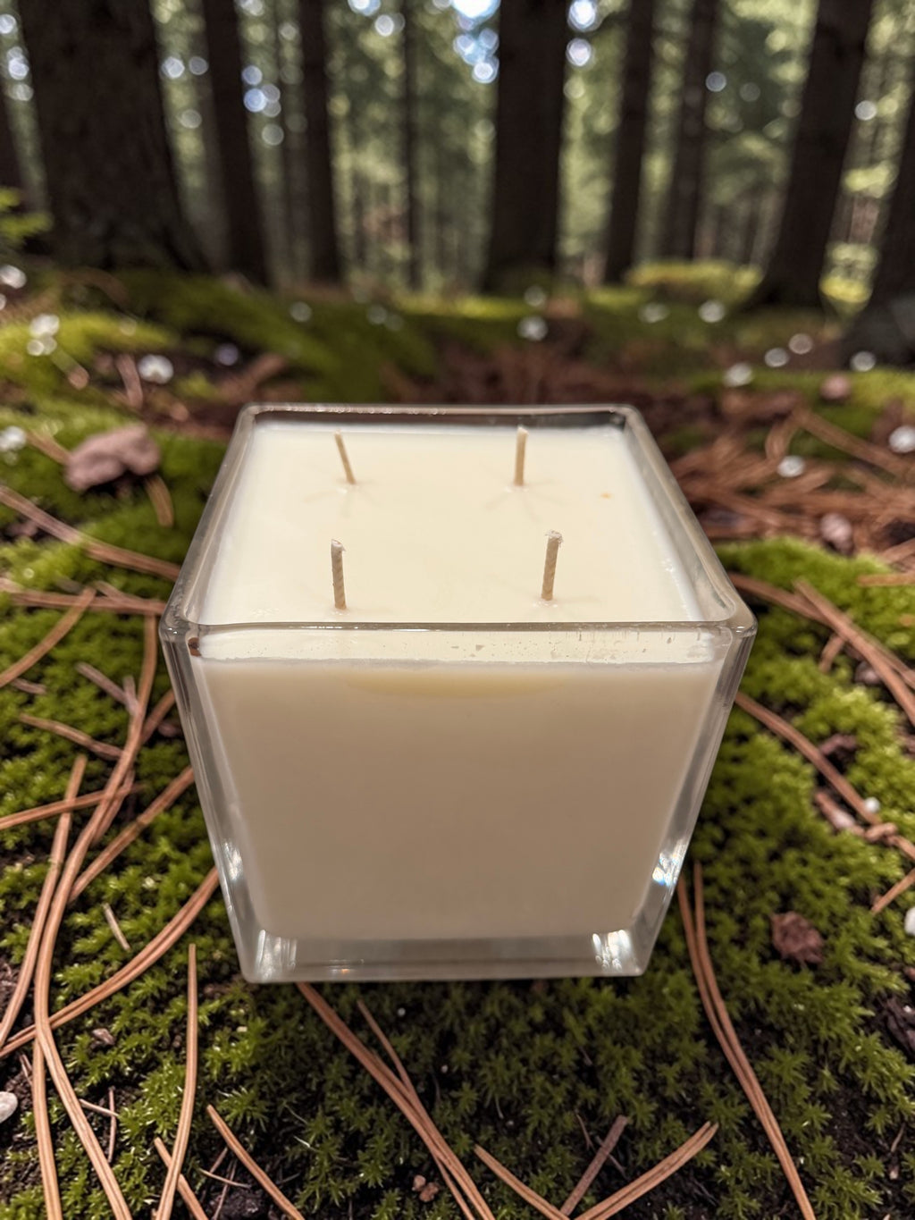 32 Ounce Square Glass Forest Calm Soy Wax Candle