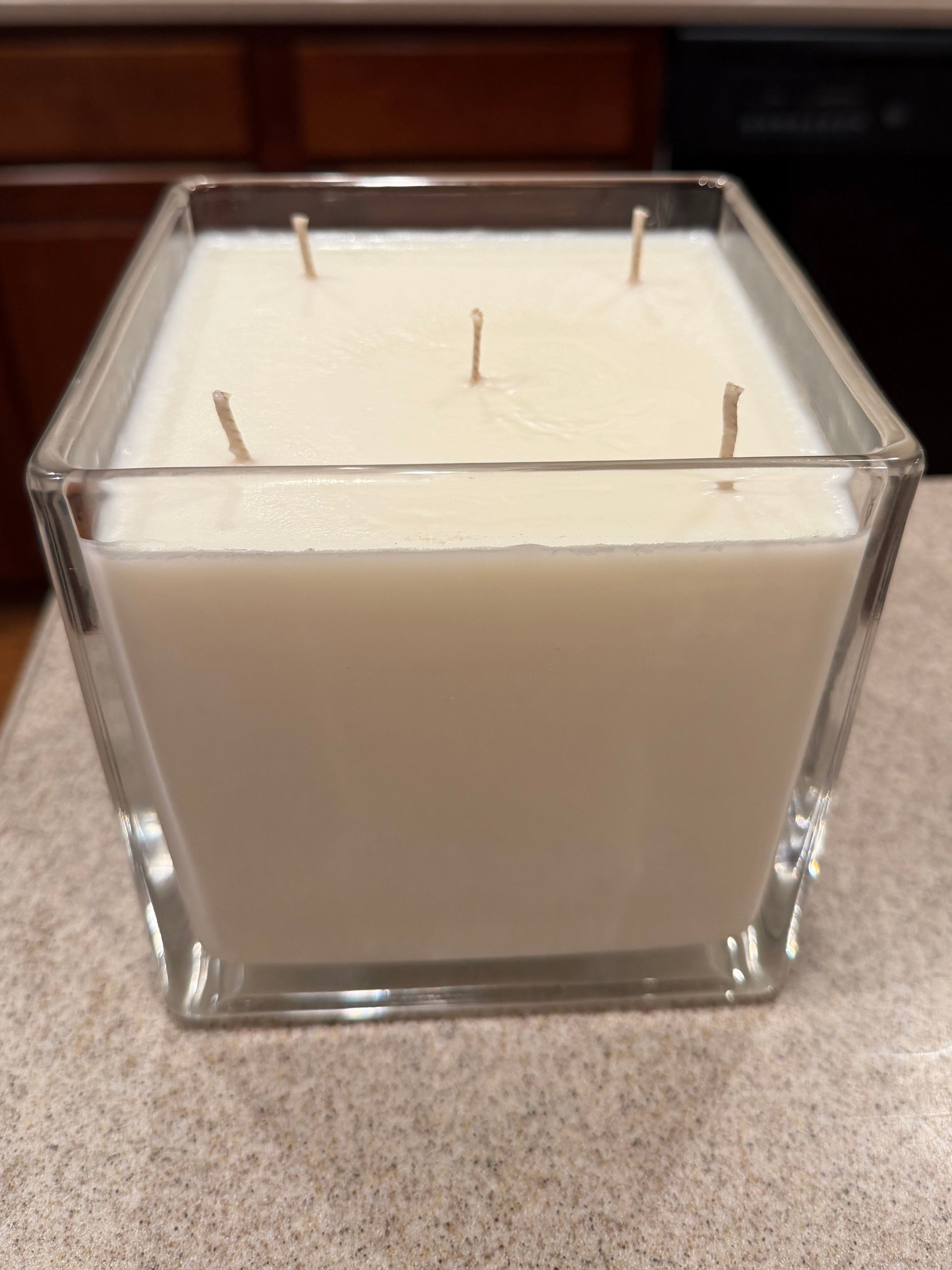 56 Ounce Square Glass Jasmine Soy Wax Candle