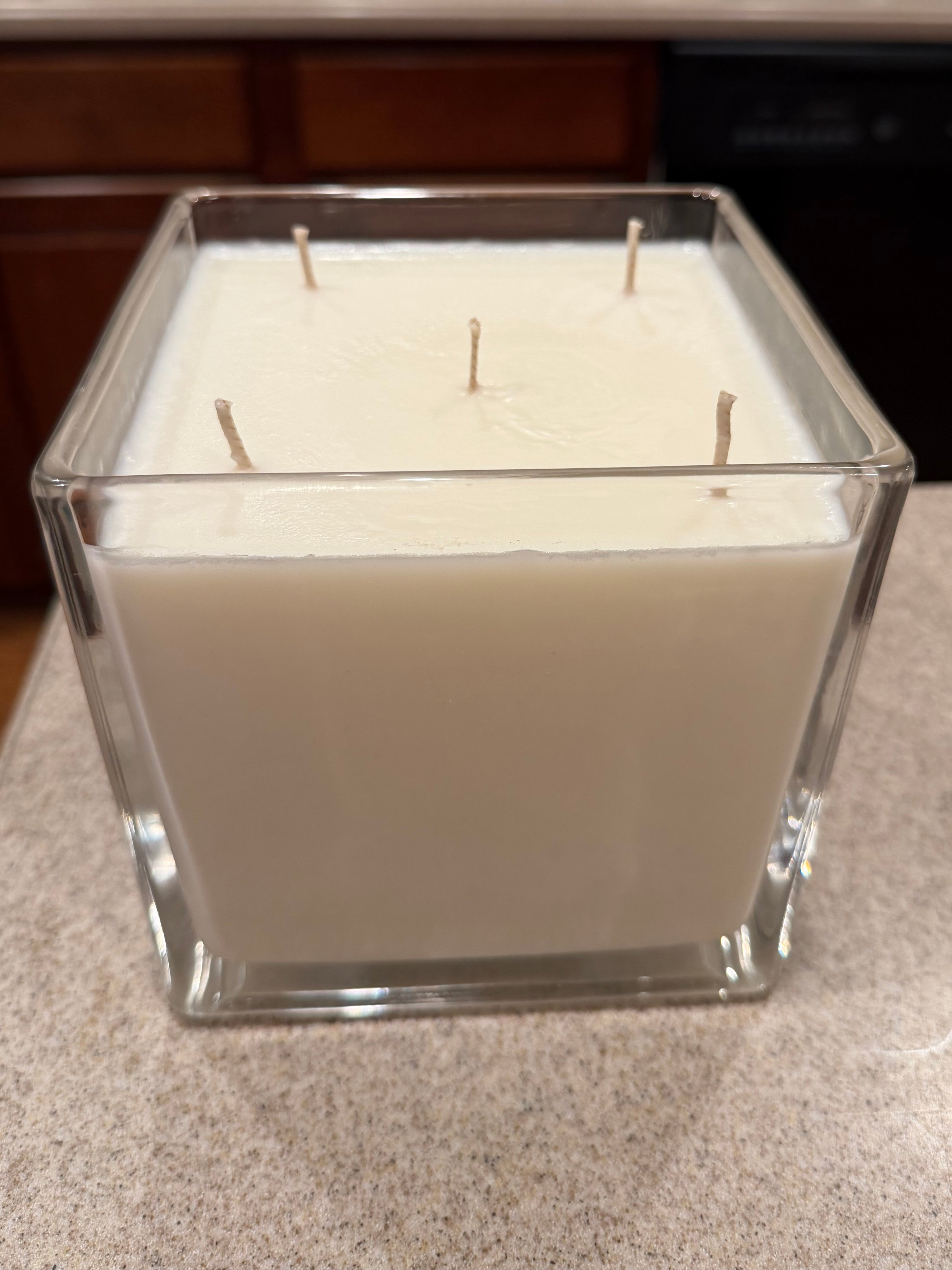 56 Ounce Square Glass Vanilla Bean Soy Wax Candle
