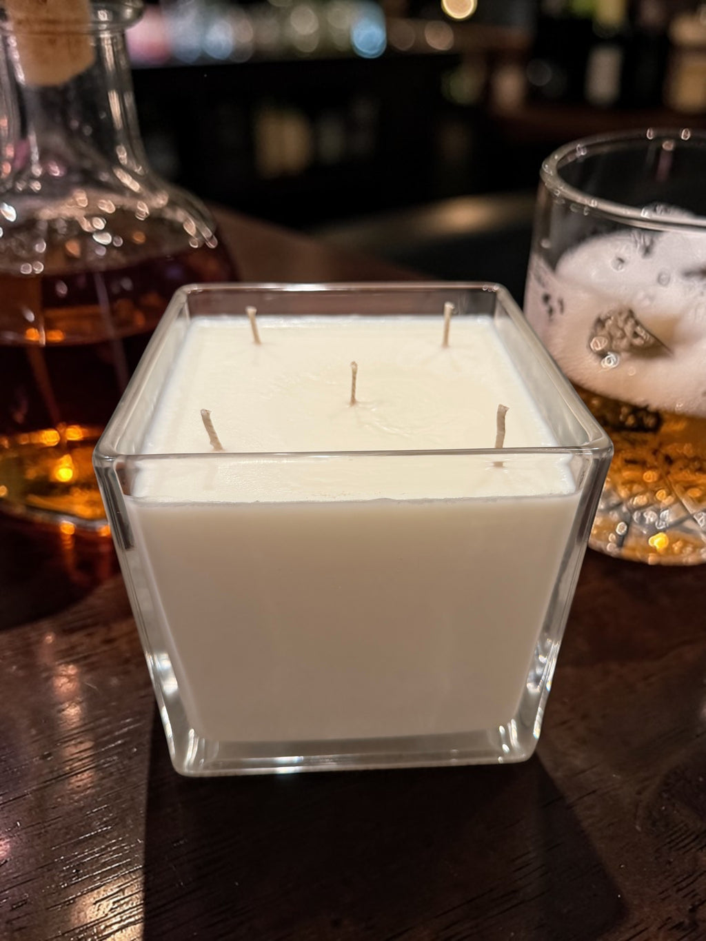 56 Ounce Square Glass Bourbon Soy Wax Candle