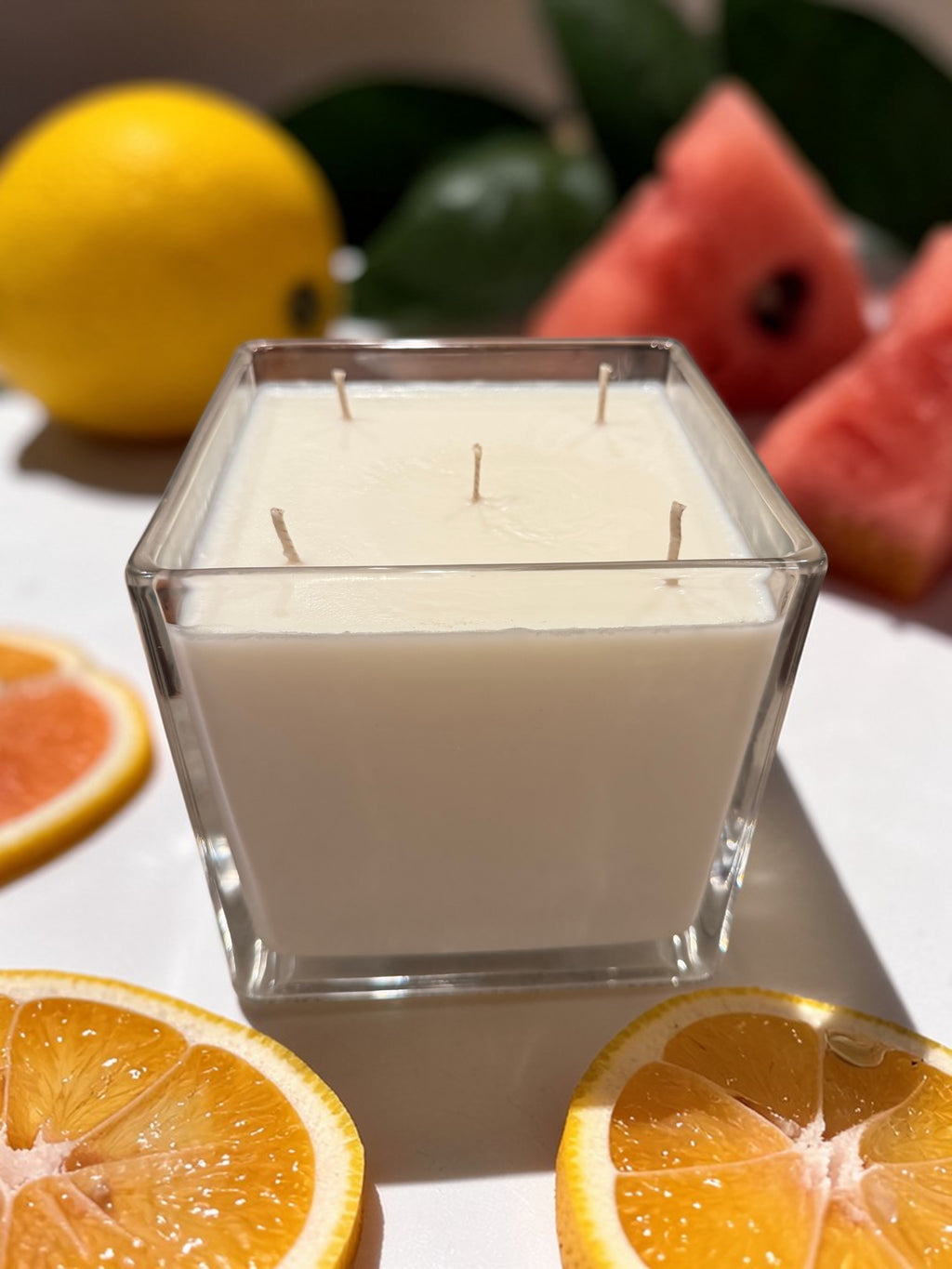 56 Ounce Square Glass Citrus Burst Soy Wax Candle