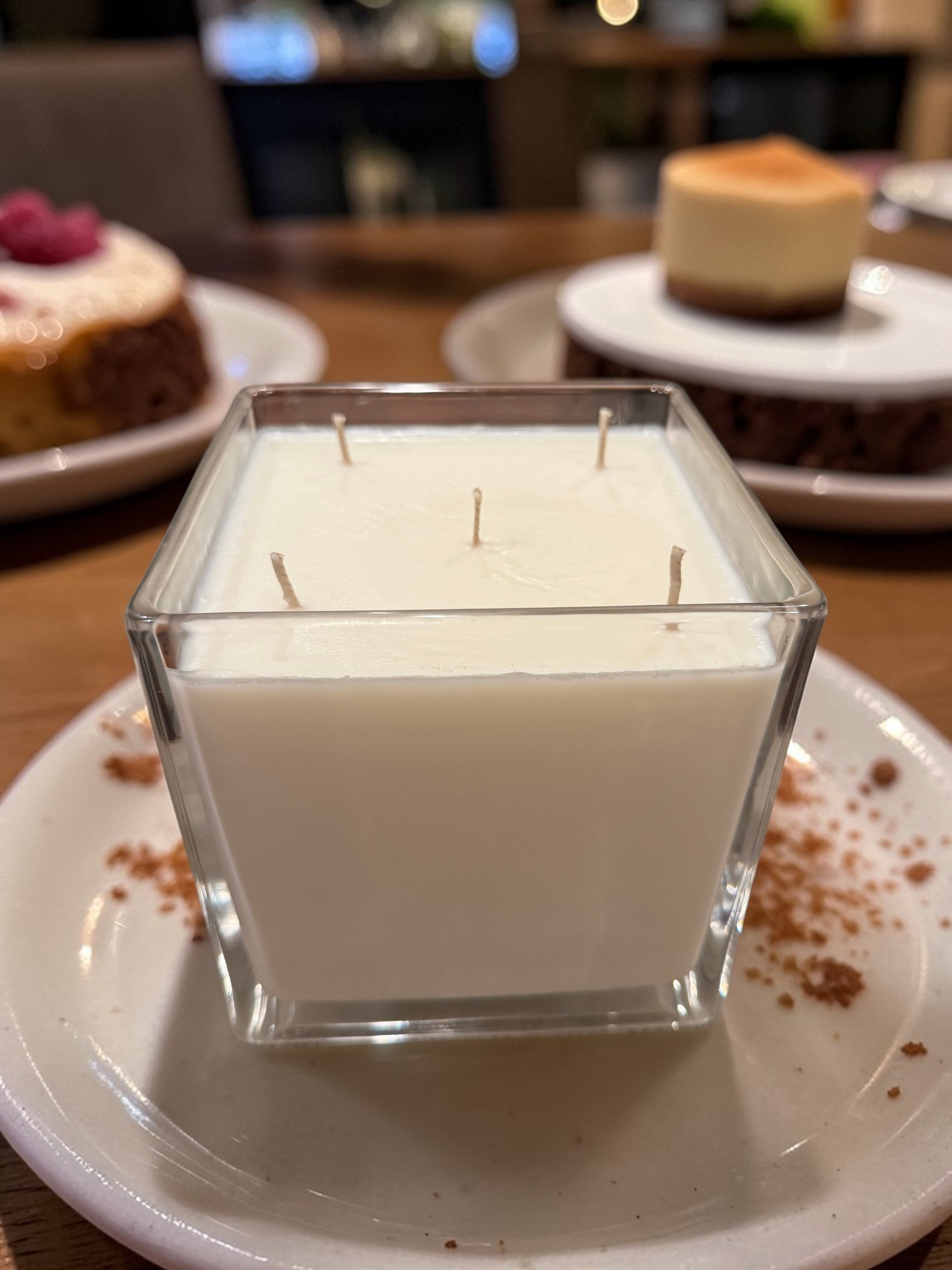 56 Ounce Square Glass Creme Brulé Soy Wax Candle
