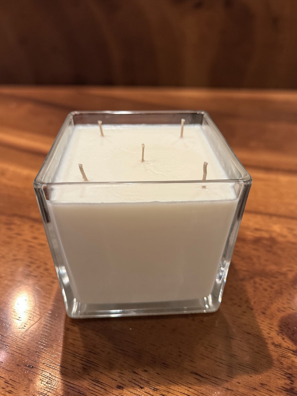 56 Ounce Square Glass Sandalwood Amber Soy Wax Candle