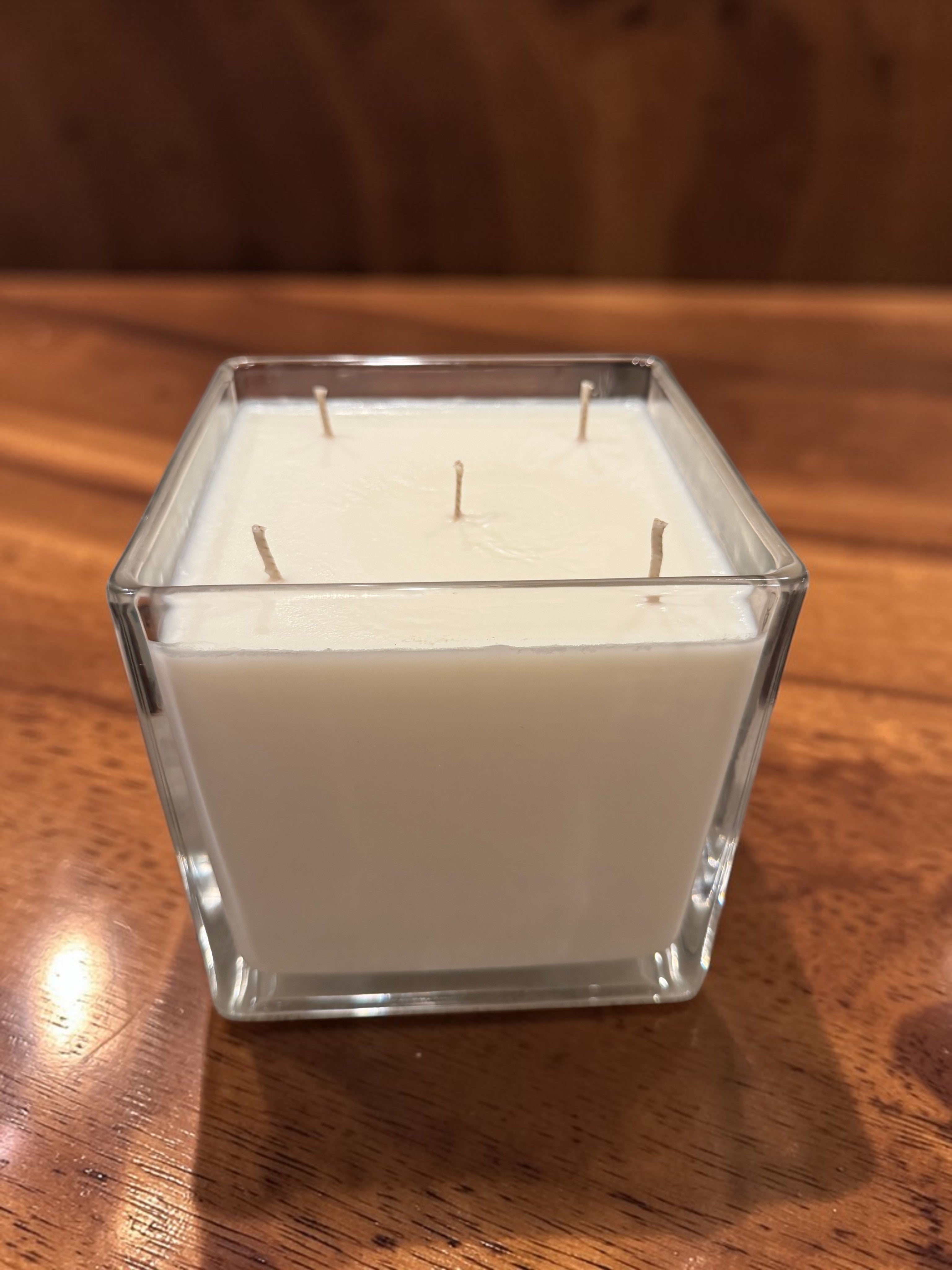 56 Ounce Square Glass Sandalwood Amber Soy Wax Candle