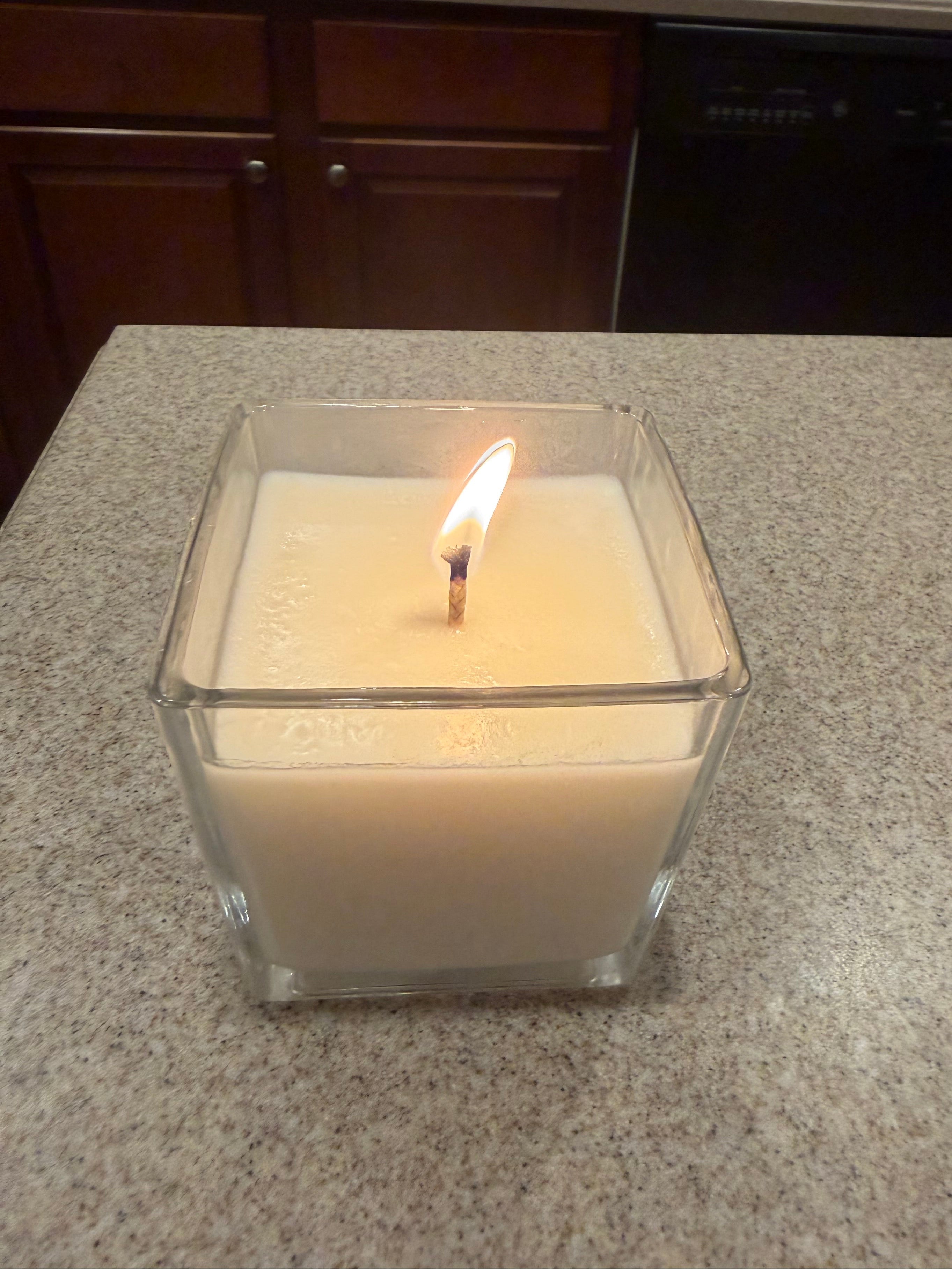 8 Ounce Square Glass Forest Calm Soy Wax Candle