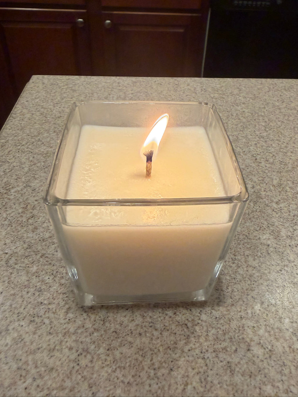 8 Ounce Square Glass Banana Nut Bread Soy Wax Candle