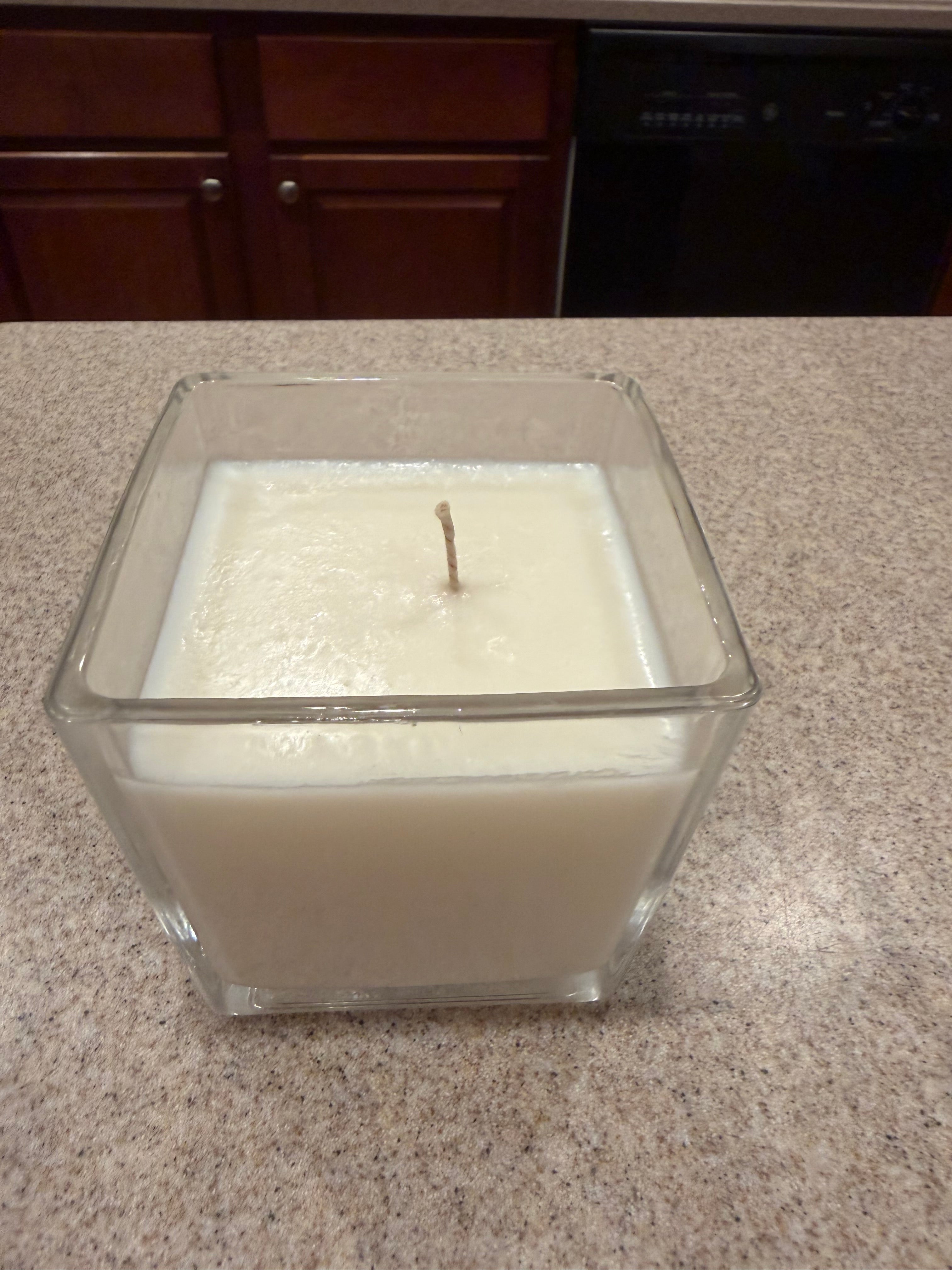8 Ounce Square Glass Cedarwood Soy Wax Candle