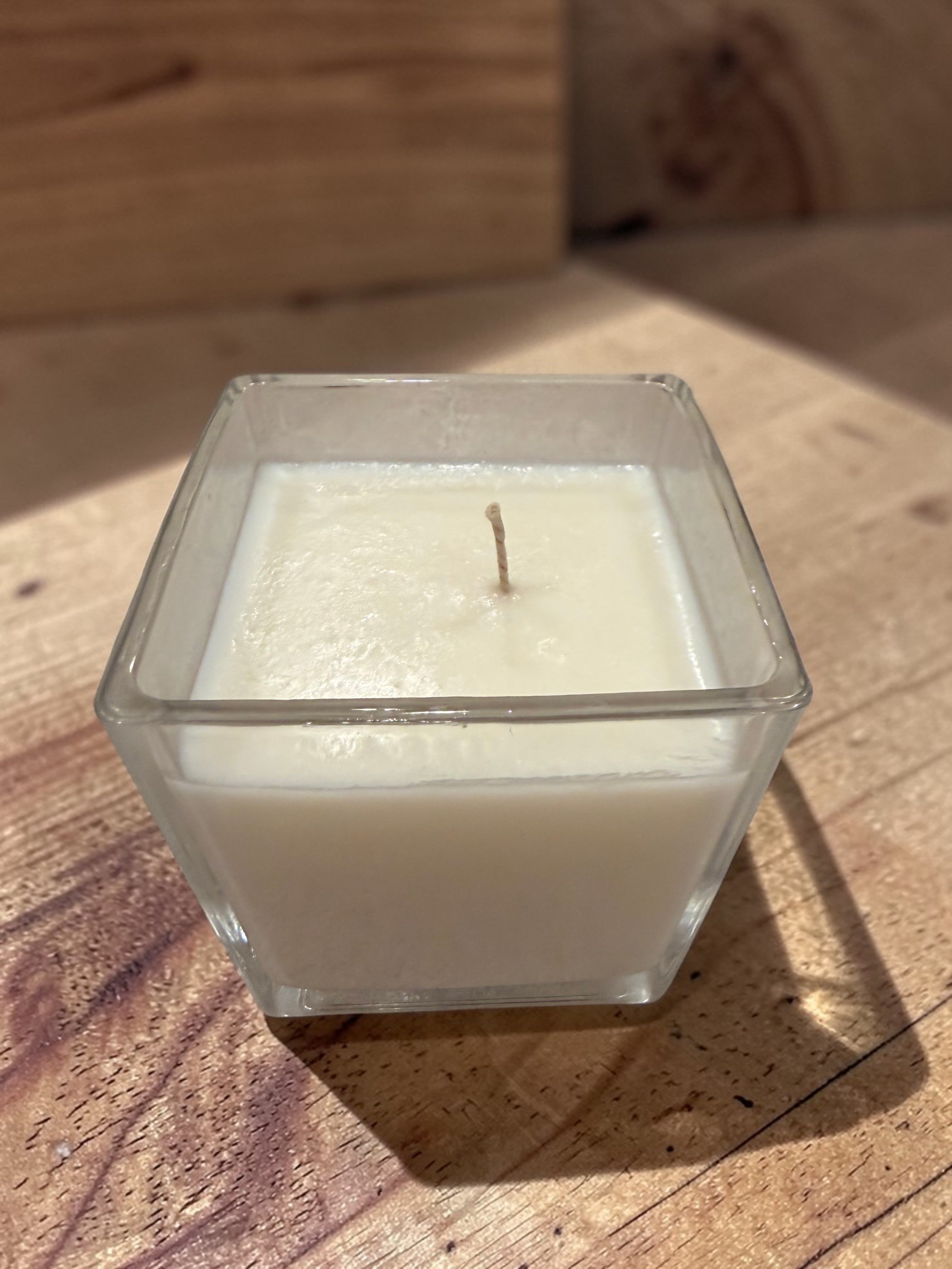 8 Ounce Square Glass Cedarwood Soy Wax Candle