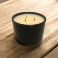 12 Ounce Round Glass Sandalwood Amber Soy Wax Candle