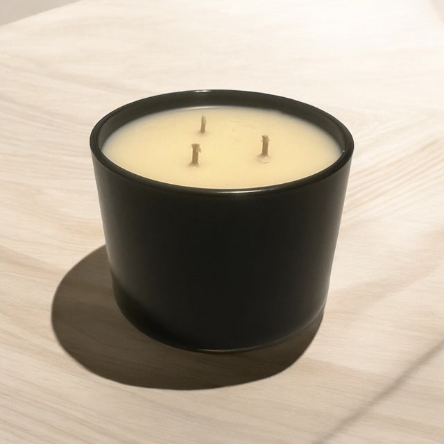 12 Ounce Round Glass Vanilla Bean Soy Wax Candle